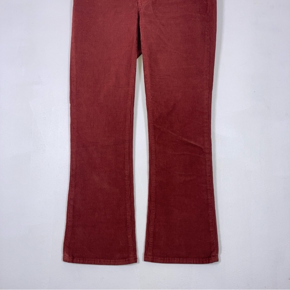 Madewell Pants Womens 24 Cali Demi-Boot Crop Corduroy Burgundy Red 4 Button - Picture 4 of 15